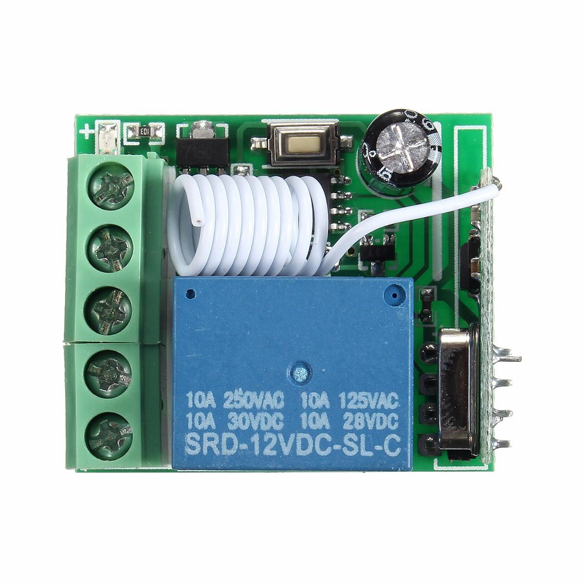 50 stuks dc12v 10a 1ch 433 mhz draadloze relais rf afstandsbediening schakelaar ontvanger module