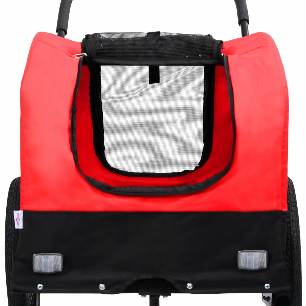 fietskar voor huisdieren 2-in-1 rollator rood en zwart