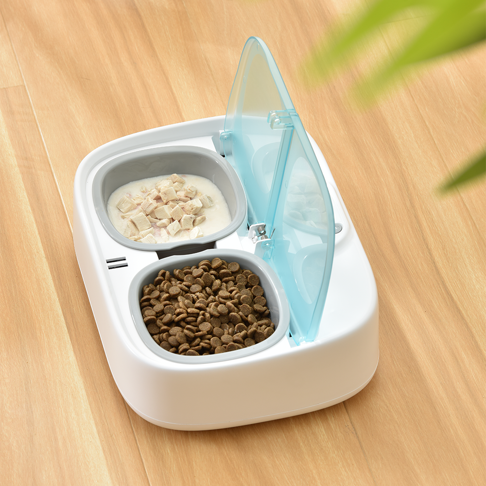 petoneer pf003 twee-maaltijd huisdier feeder smart puppy intelligente hond benodigdheden scheidbare kat dubbele kommen timing schotel voeden
