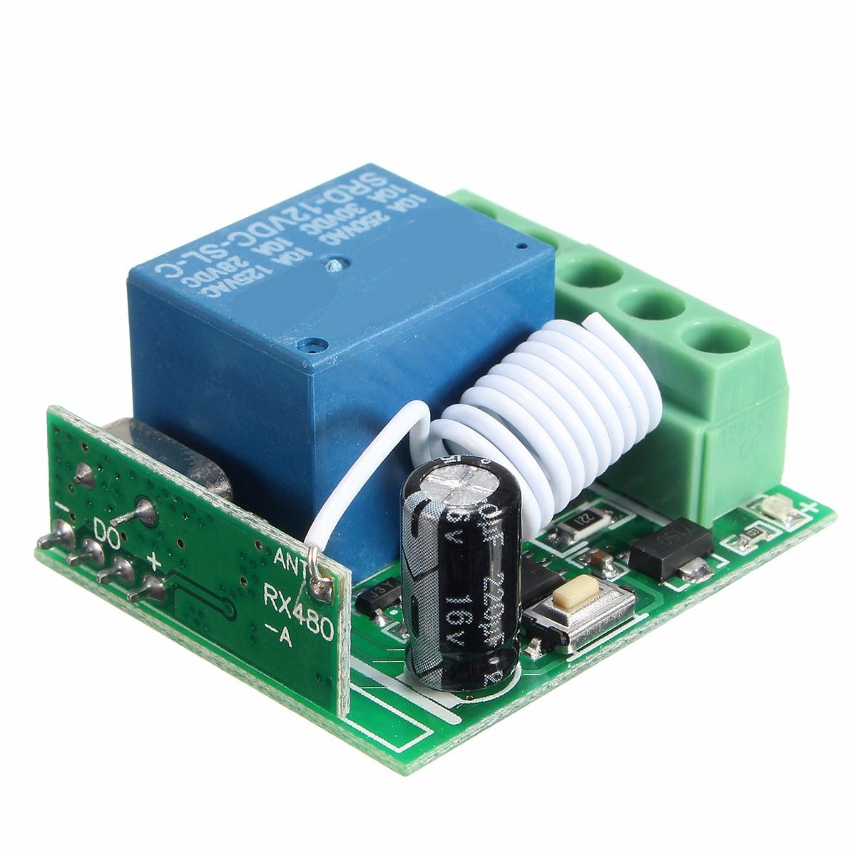 50 stuks dc12v 10a 1ch 433 mhz draadloze relais rf afstandsbediening schakelaar ontvanger module