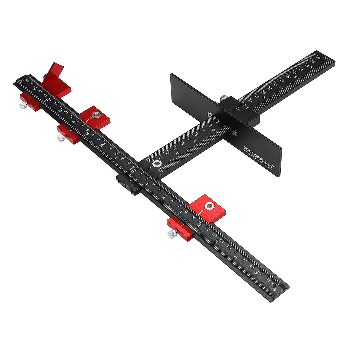 aluminium kast hardware jig armatuur 4mm + 5mm ponsen locator houtbewerking boor positionering gids t-liniaal