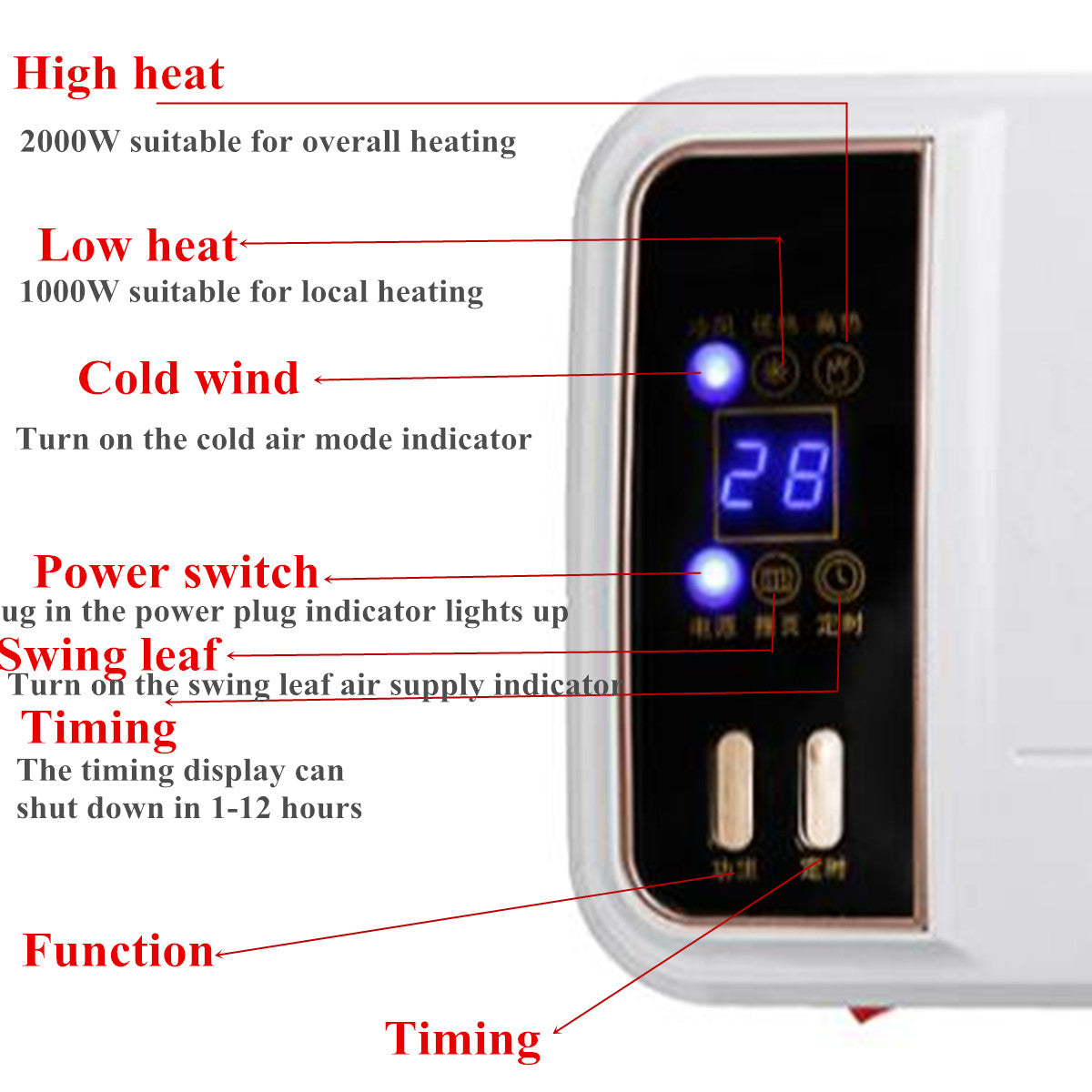 220 w 220 v wandmontage elektrische verwarming machine airconditioner met afstandsbediening voor woonkamer