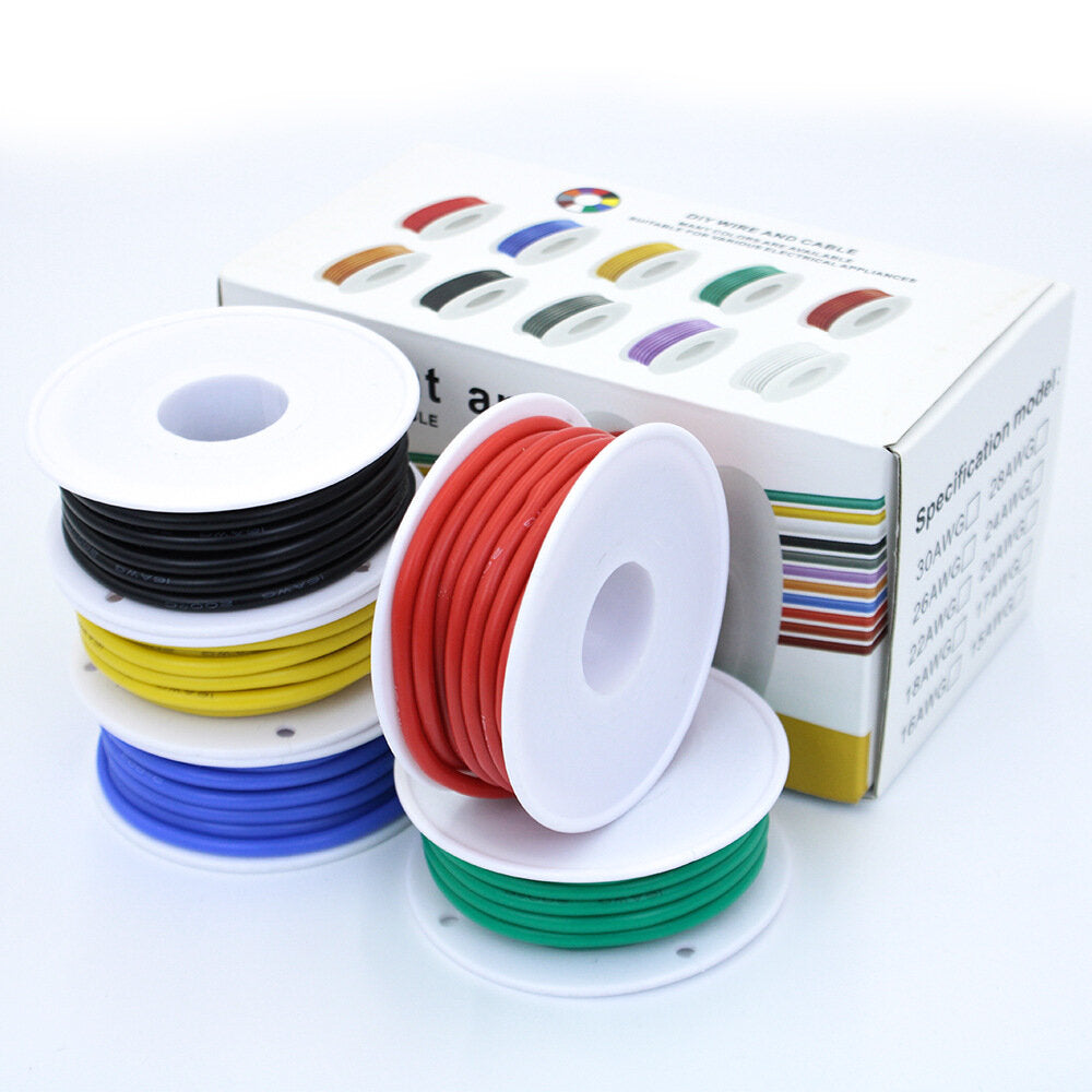 30awg flexible silicone wire and cable 5 colors in a box mixed wire tinned dhz high quality pure copper line