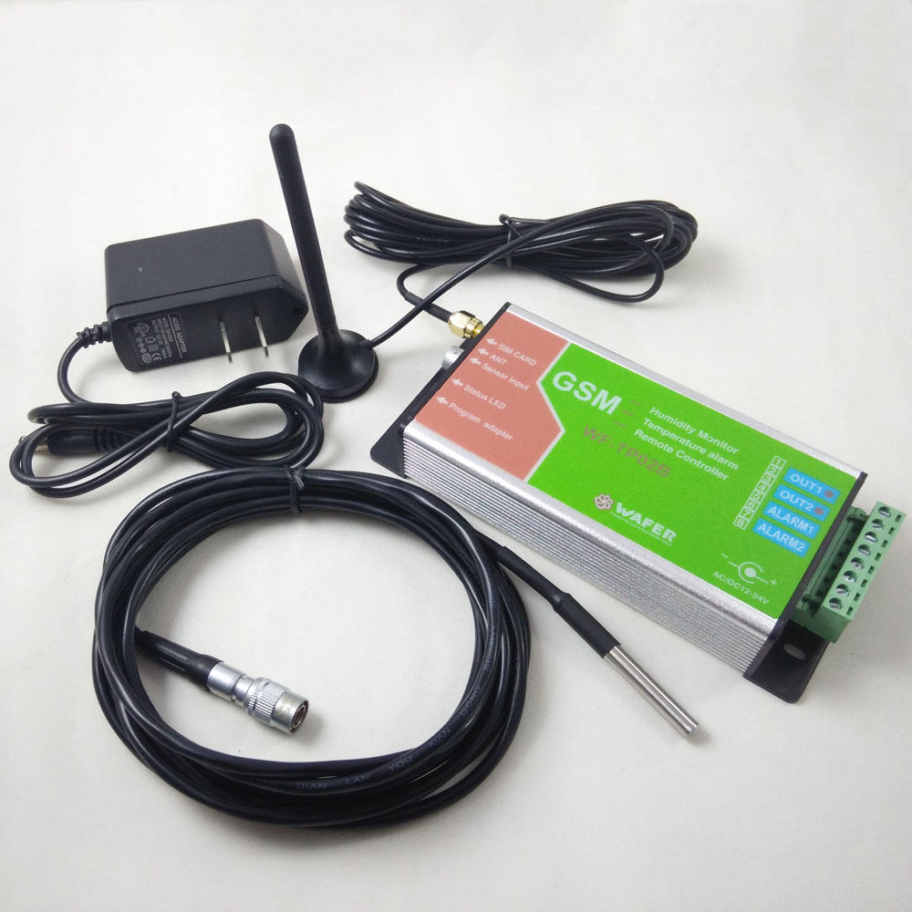 wf-tp02b gsm sms-afstandsbediening gsm temperatuuralarmbewaking met 3 meter lengte waferproof sensor
