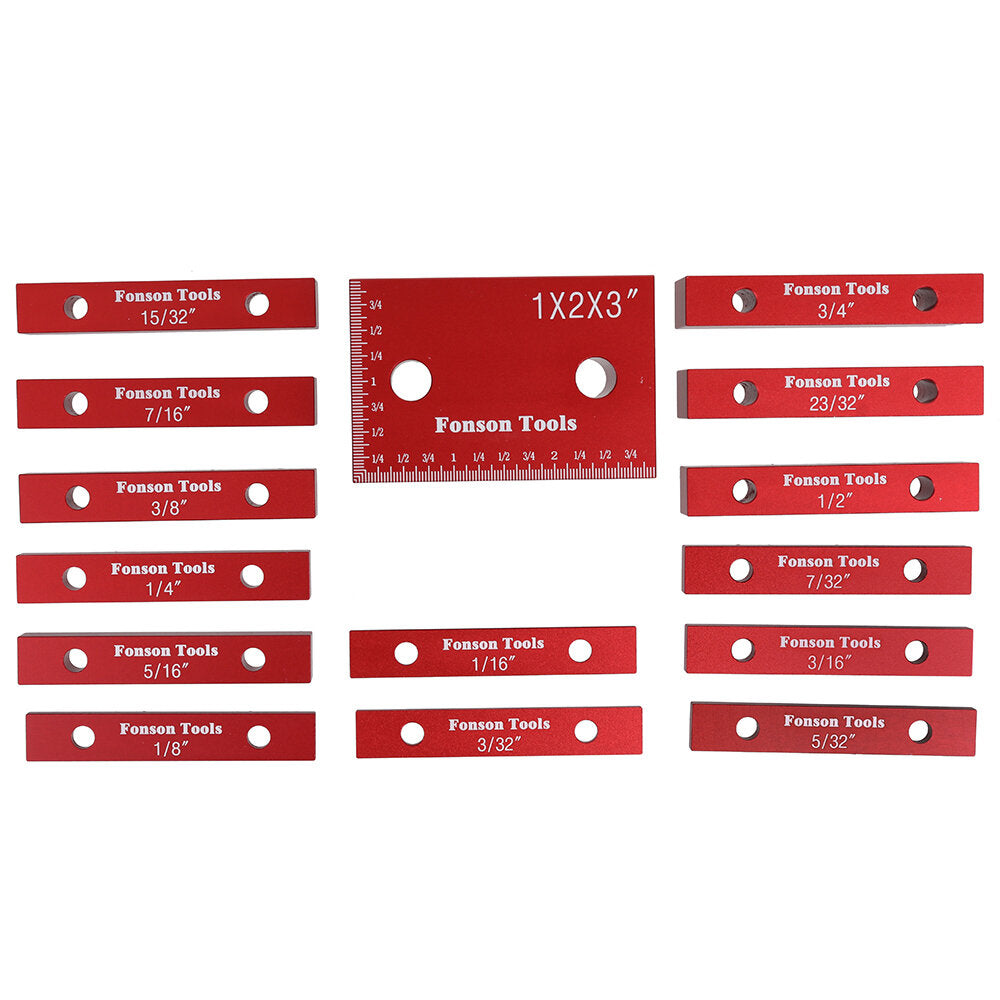fonson 9 stuks metrische inch houtbewerking setup blokken hoogtemeter precisie aluminium setup bars voor router en tafelzaag accessoires