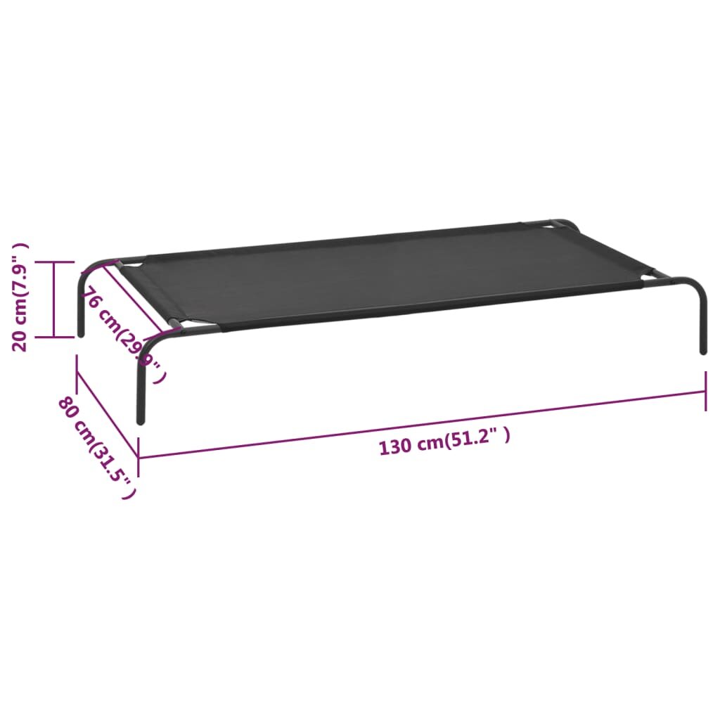 hondenbed verhoogd xl textileen zwart