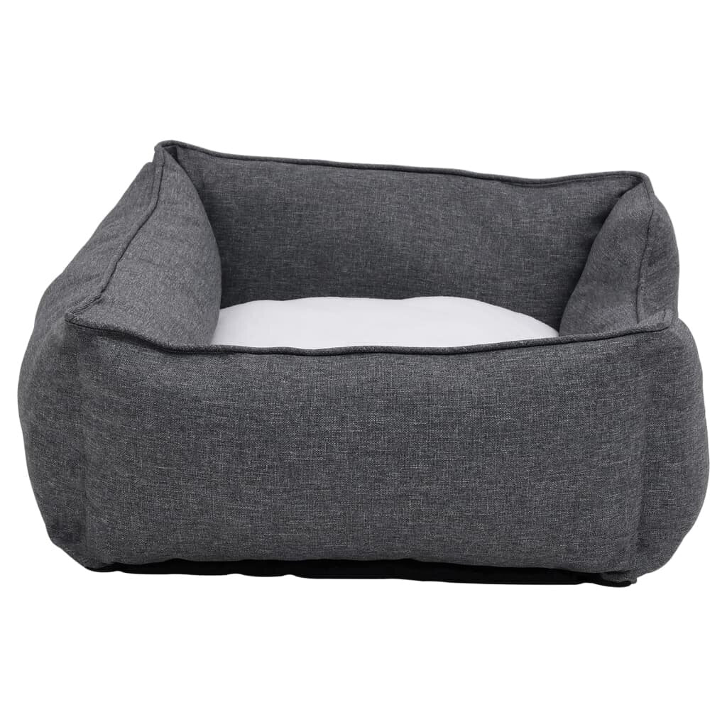 hondenbedlinnen look 85.5x70x23 cm fleece grijs en wit