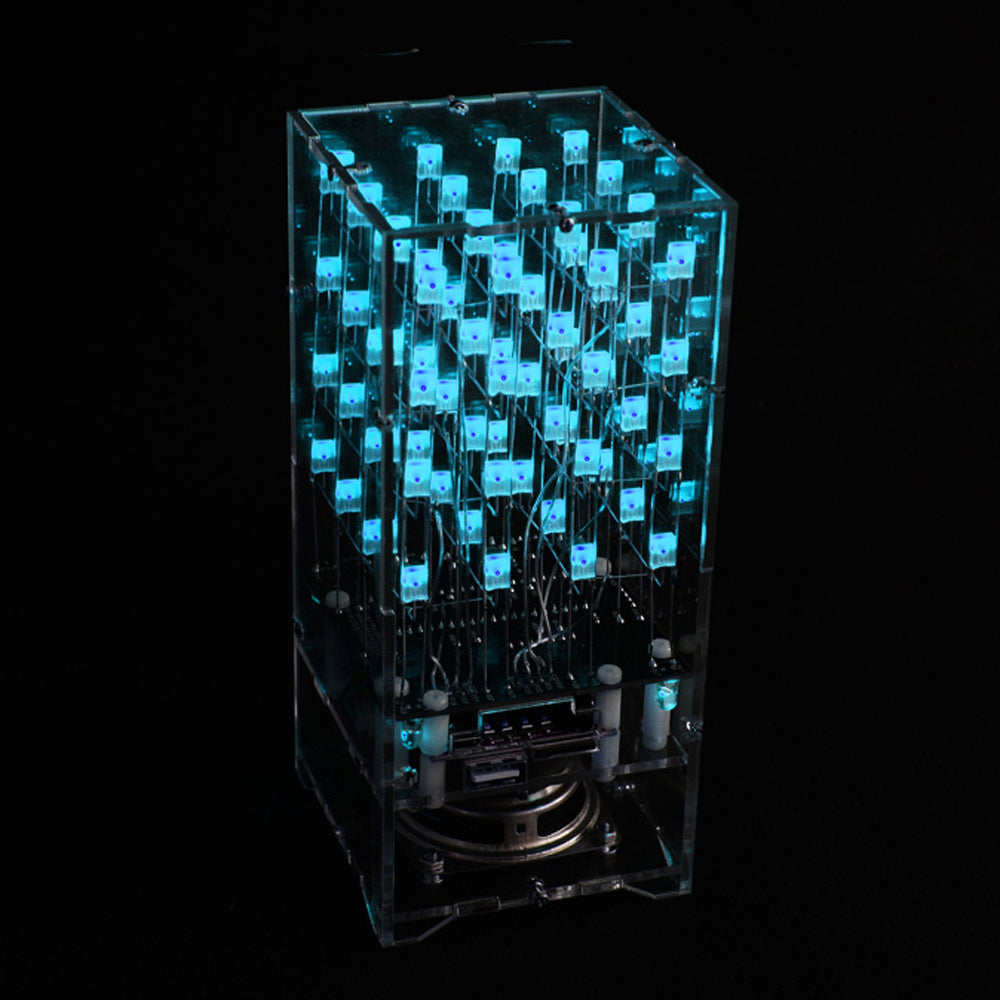 Pico Cube LED Kubus 4x4x4 Raspberry Pi Pico LED Cube Kit 4x4x4 – Leer Programmeren Met 64 LED's In Een Kubus (blauw, Gemonteerd) Pico Cube 64 LED