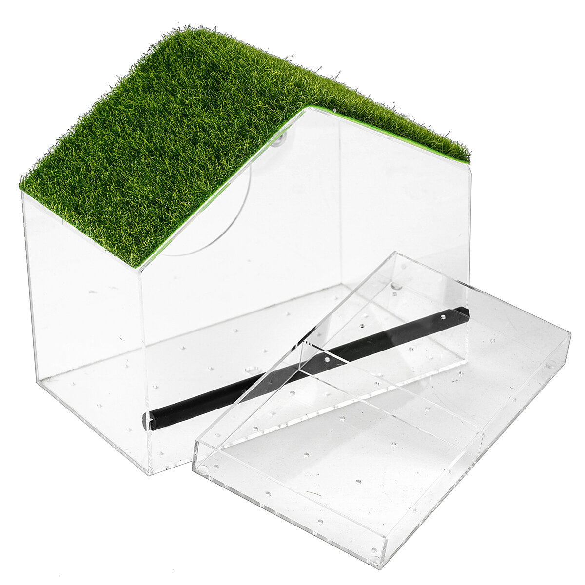plastic clear pet bird seed food feeder voor papegaai valkparkiet kanarievink 20cm