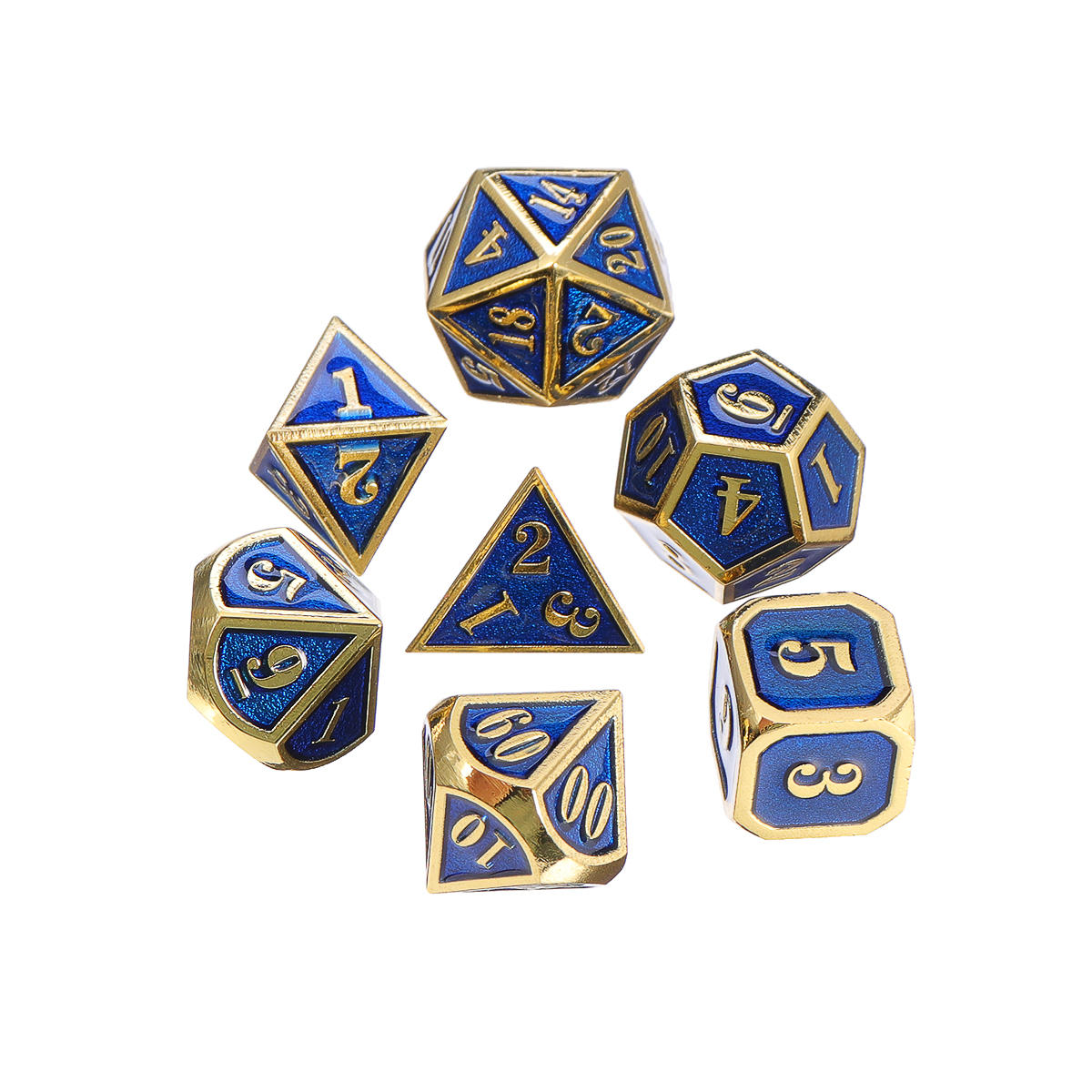 7 stuks zware metalen polyhedral dobbelstenen set meerzijdige dobbelstenen antieke rpg rollenspel dobbelstenen
