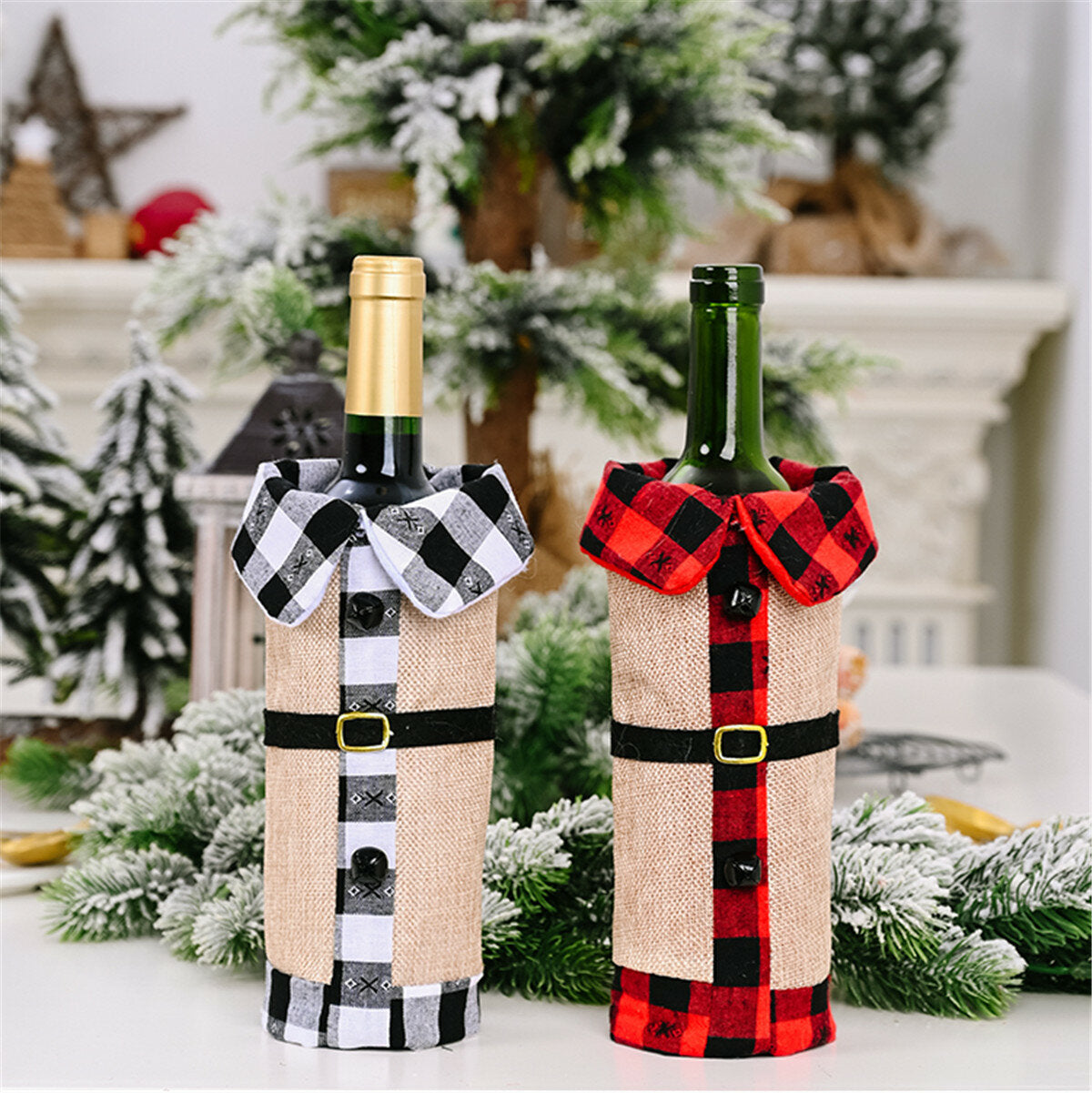 kerst trui winee fles kleding kraag & knoop jas ontwerp decoratieve fles mouw winee fles trui voor kerstcadeaus xmas feestdecoraties