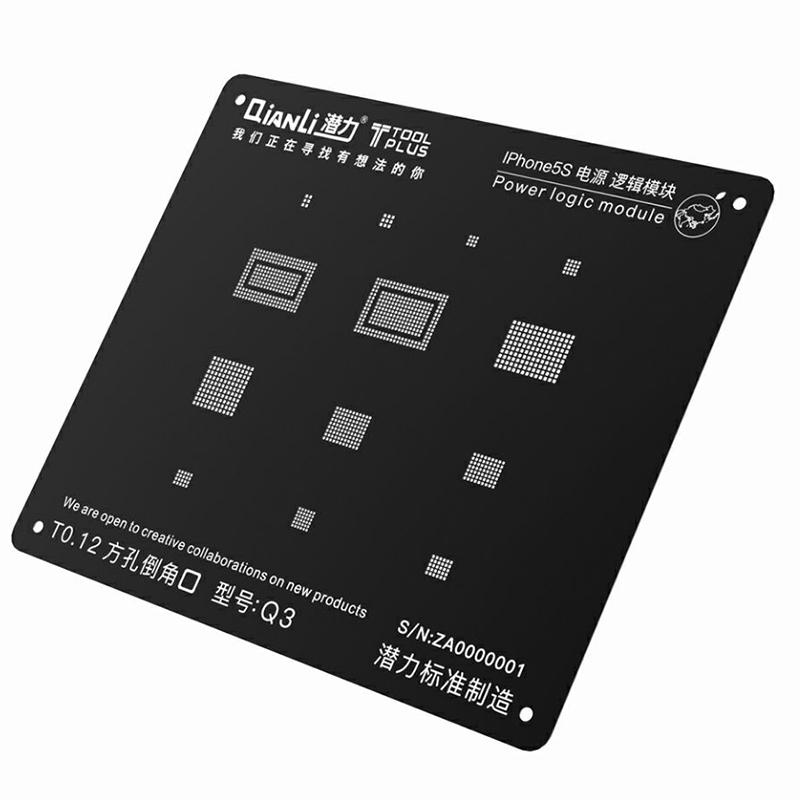qianli power module reballing stencil vierkante gat template tin planten mesh zwart staal netto reparatie tool voor telefoon 5/5s/6/6s/7/8
