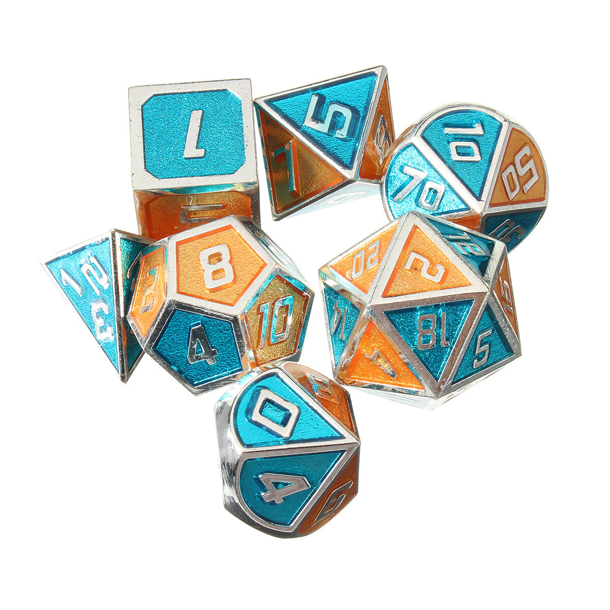 7 stuks polyhedral dices set voor dungeons dragons d20 d12 d10 d8 d6 d4 games + opbergzakjes tas