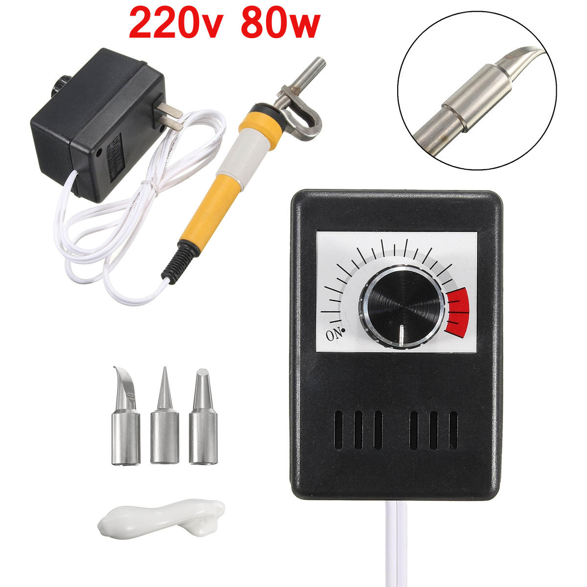 220v 80w instelbare temperatuur kalebas hout multifunctionele pyrography machine