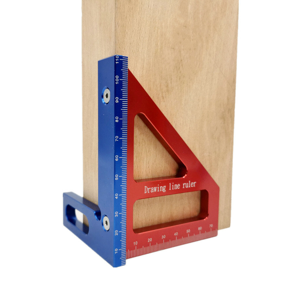 aluminium 45/90 graden houtbewerking vierkante gradenboog mijter driehoek tekening lijn heerser layout hoogtemeter: