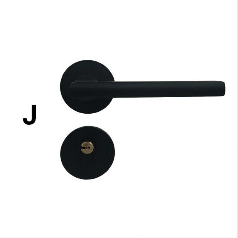 matzwart aluminium deurslot mechanische binnendeurhendel cilinderslot hendel klink home security mute locker met sleutels nieuwe woonaccessoires