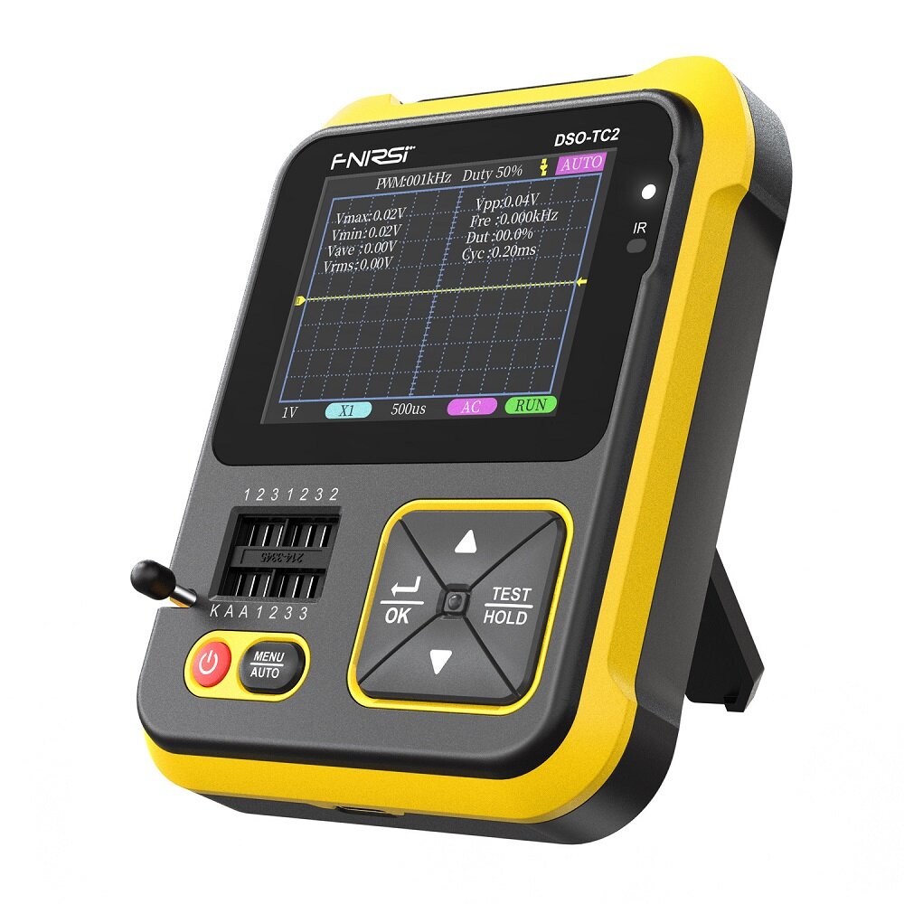 fnirsi dso-tc2 handheld digitale oscilloscoop lcr-meter grafisch display transistortester 2.4-inch tft kleurenscherm led-achtergrondverlichting voor autoreparatie reparatie van apparaten