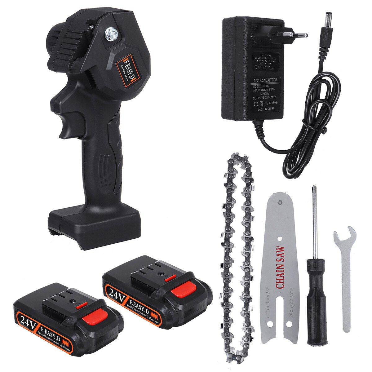 24v 550w oplaadbare mini elektrische kettingzaag handheld houtsnoeizaagset