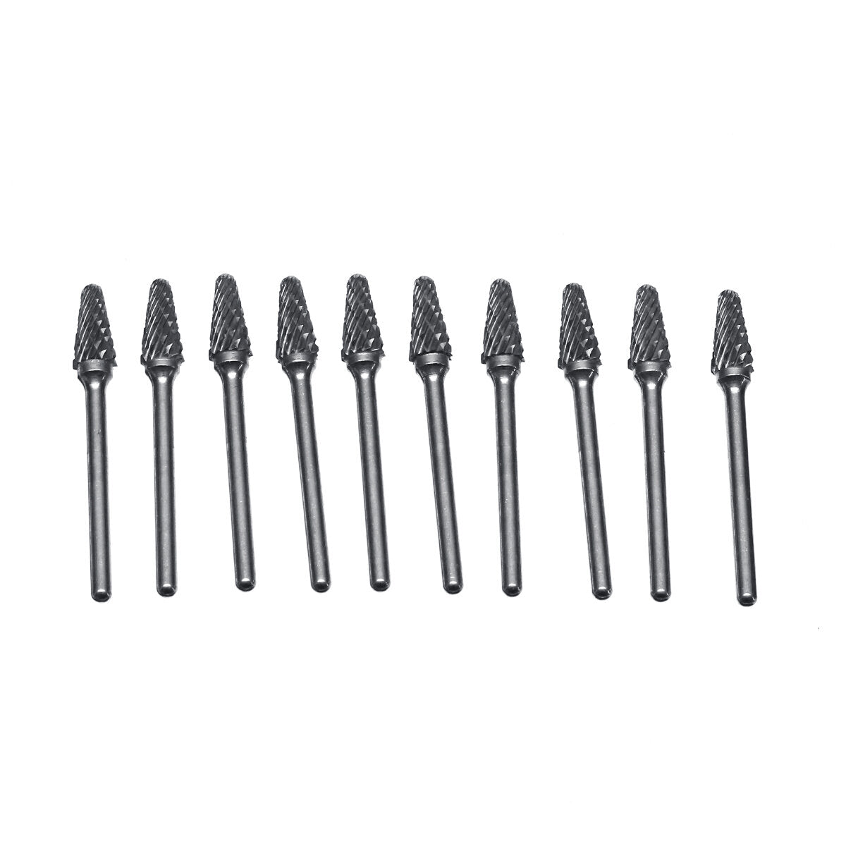 10 stuks dubbel gestreepte wolfraam staal vhm-bramen roterende vijl gereedschap boren kit: