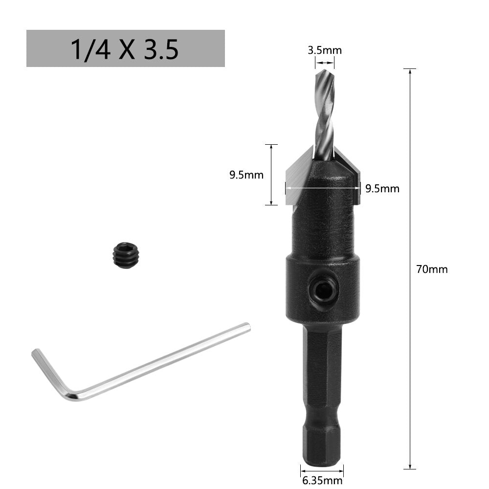 lavie 1 st 1/4 hex shank hss verzinkboor houtbewerking router bit set frees tapeinduithalerset remon sloop