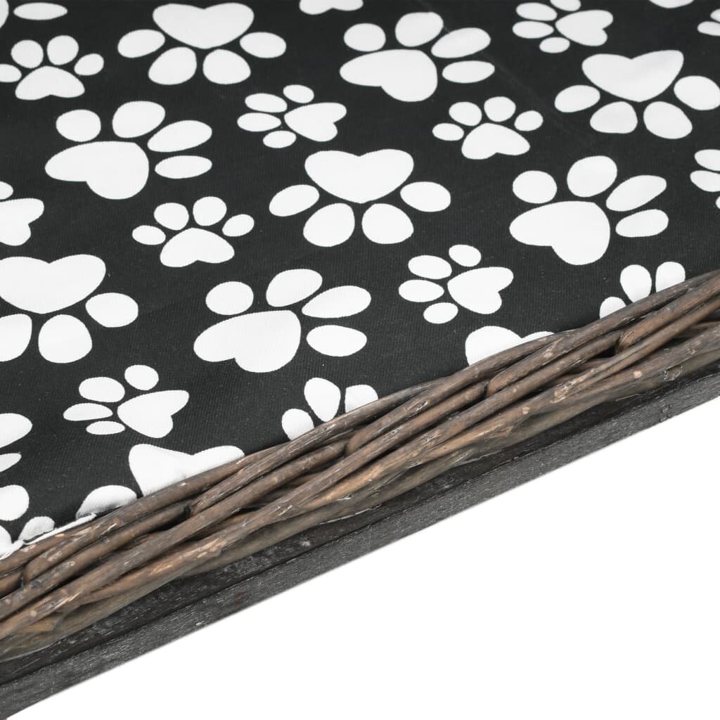 hondenmand met kussen 50x33x30 cm naturel wilgengrijs
