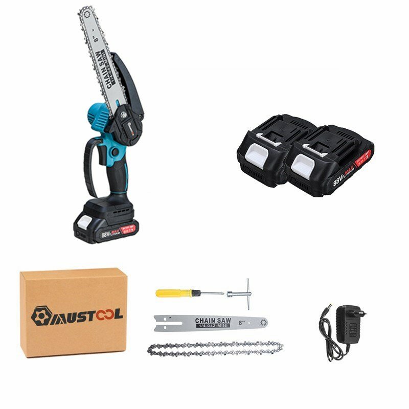 2000w 18v 20000rpm 8 inch elektrische kettingzaag draadloze hout snijgereedschap kettingzaag borstel motor met/zonder batterij