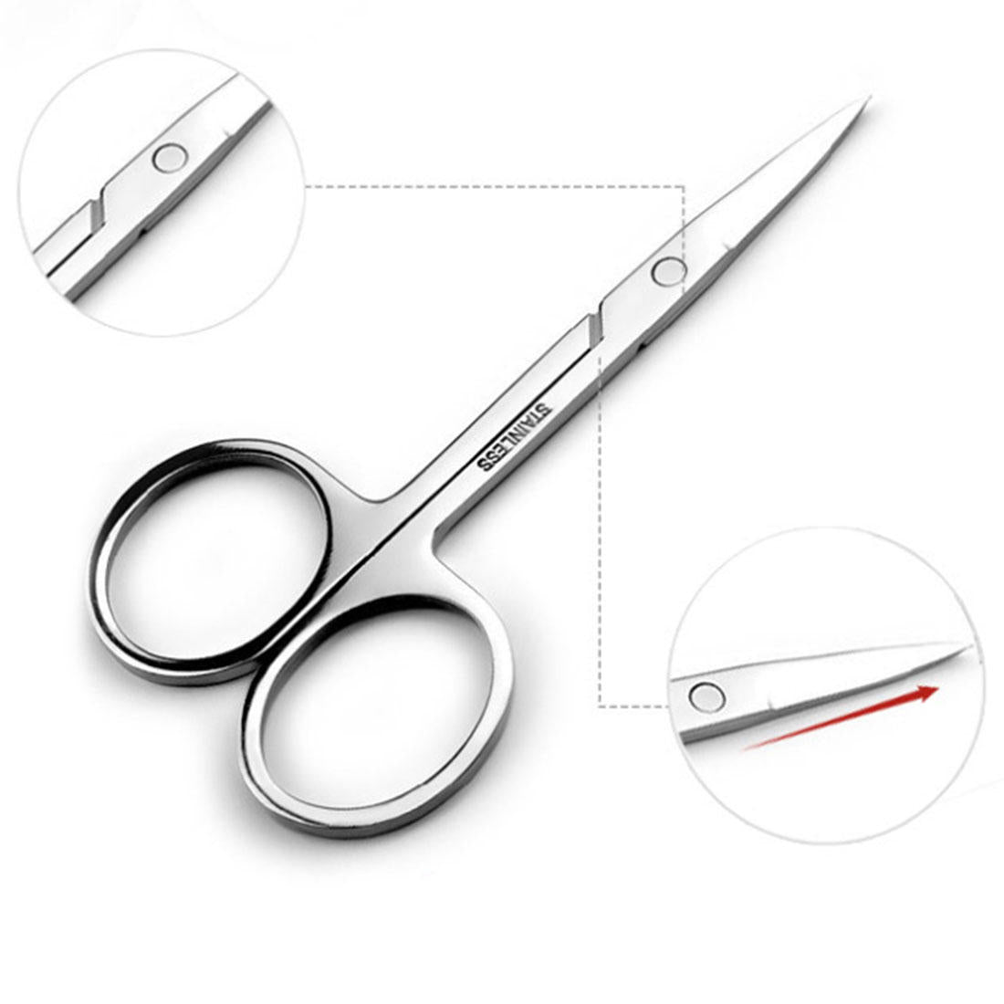 rvs manicure schaar cutter wenkbrauw schaar wenkbrauw trimmer wenkbrauw wimpers neus haar schaar nail make-up