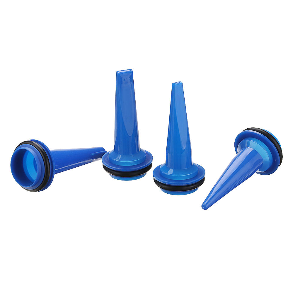 4 stuks lijm nozzle tip platte kop met schort voor pneumatisch lijm soft glas lijm pistool