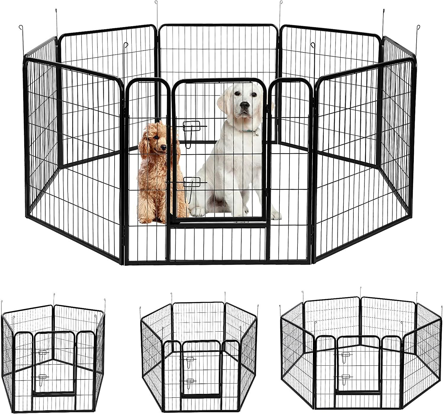 pawgiant hondenpen 8 panelen 40 hoogte rv hondenomheining buitenboxen oefenpen voor honden metalen beschermen ontwerppalen opvouwbare barrière met deur