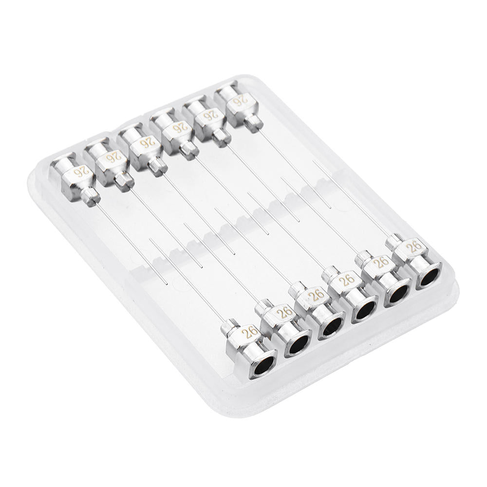 12 stuks / set 1 inch rvs blunt tip doseernaald luer lock voor spuit navullen en meten vloeistof industriële lijm applicator