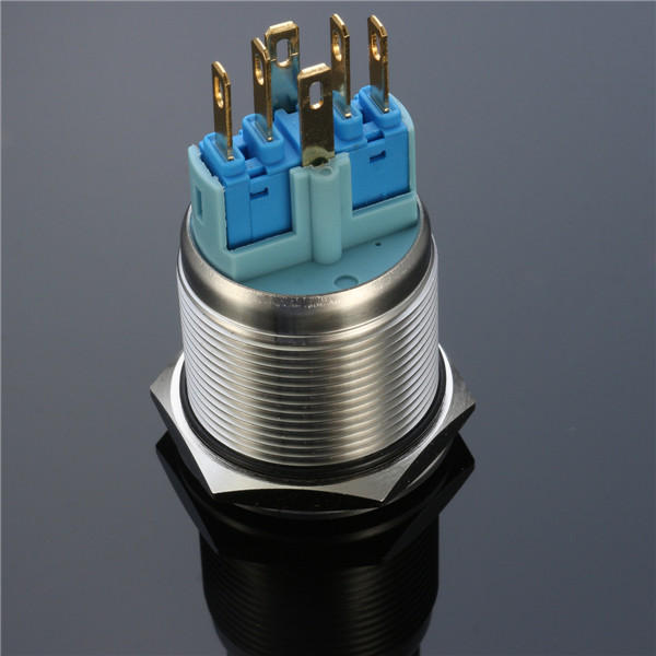 6-pins 22 mm 12v led-lichtmetalen drukknopvergrendelingsschakelaar