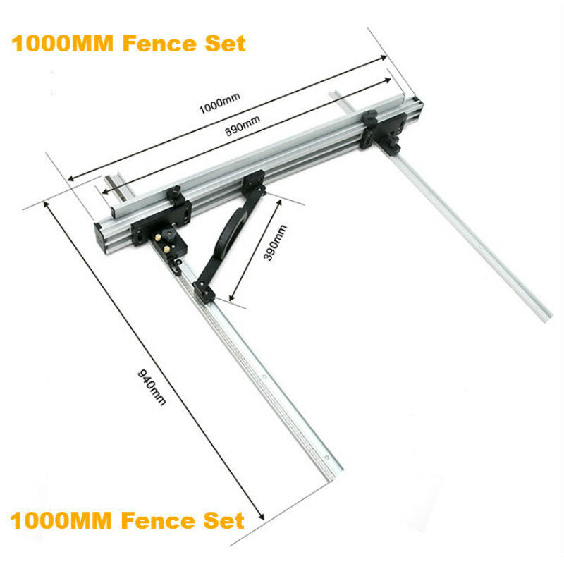 800/1000mm aluminium elektrische cirkelzaag flip fence set/2 stuks beugel houtbewerking tool