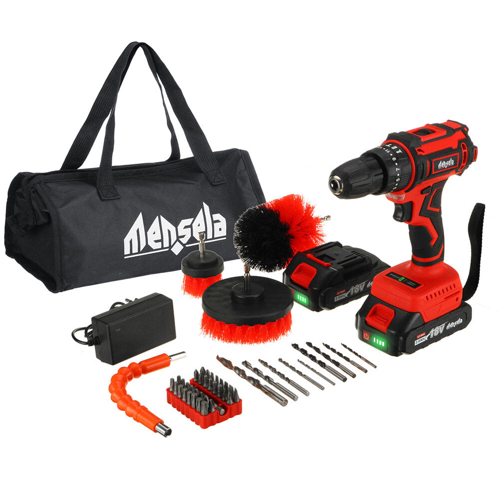 mensela ed-lx2 18v draadloze borstelloze klopboormachine elektrisch hammer boorschroevendraaier 25+3 versnellingskoppel 2 variabele snelheid w / 2.0ah batterij voor makita voor het boren van hout metaal