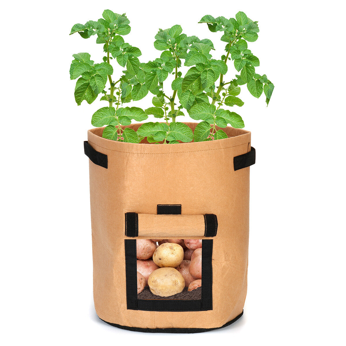 2 stuks 10 gallon 37l khaki aardappelplantzak potplanter groentecontainer groeiende tuin