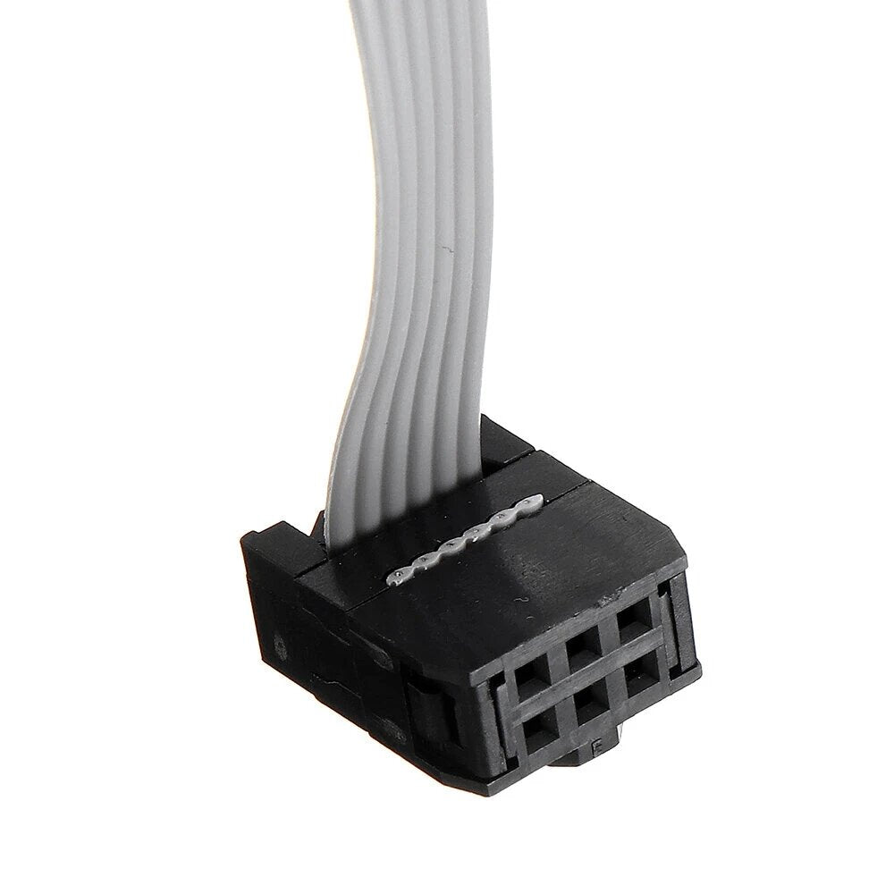 5 stuks 2.54 mm fc-6p idc platte grijze kabel led-scherm aangesloten op jtag downloadkabel