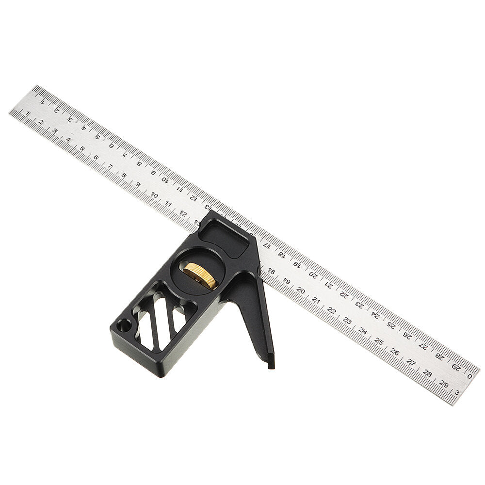 verstelbare 300 mm aluminiumlegering combinatie vierkant 45 90 graden hoek kraspen stalen liniaal houtbewerking lijnzoeker liniaal dhz timmerman meetinstrument