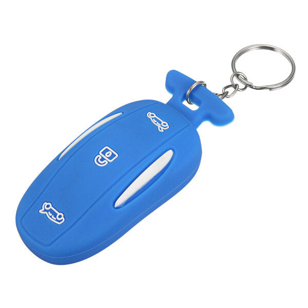 3 button silicone smart remote key cover fob case sleutelhouder met sleutelhanger voor tesla model x