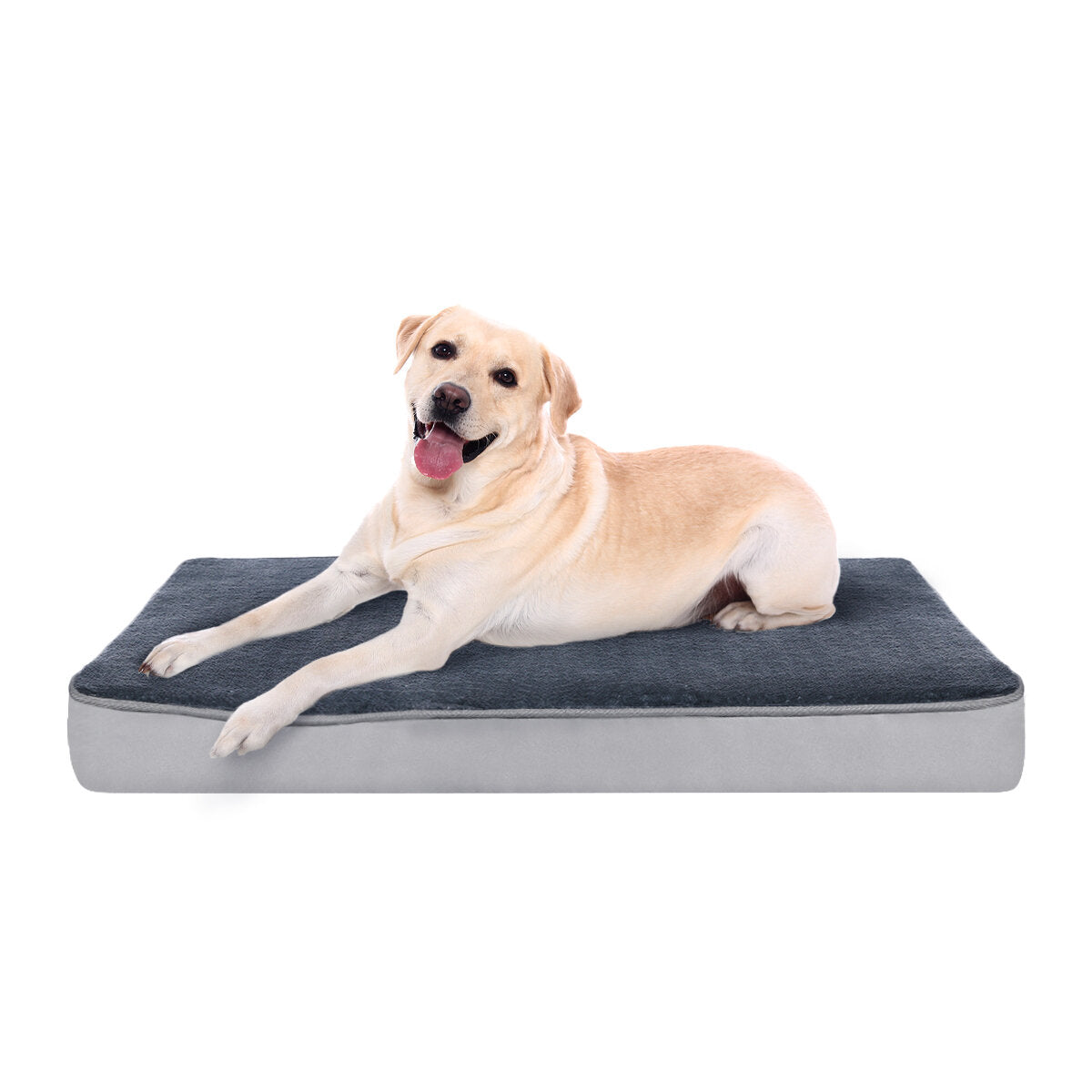 orthopedische hondenmat m 74 * 46 * 7.5 cm. afneembare hondenmand. wasbare antislip honden- en kattenmand. orthopedische hondenmat. grijze met schuim gevulde hondenspeelgoedmat