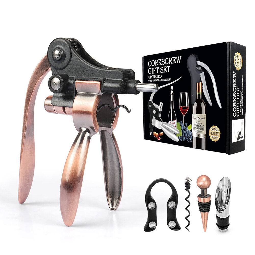 vino flesopener konijn kurkentrekker set 2020 verbeterde demenades vino opener kit met foliesnijder vino stop en extra spiraal professionele kwaliteit
