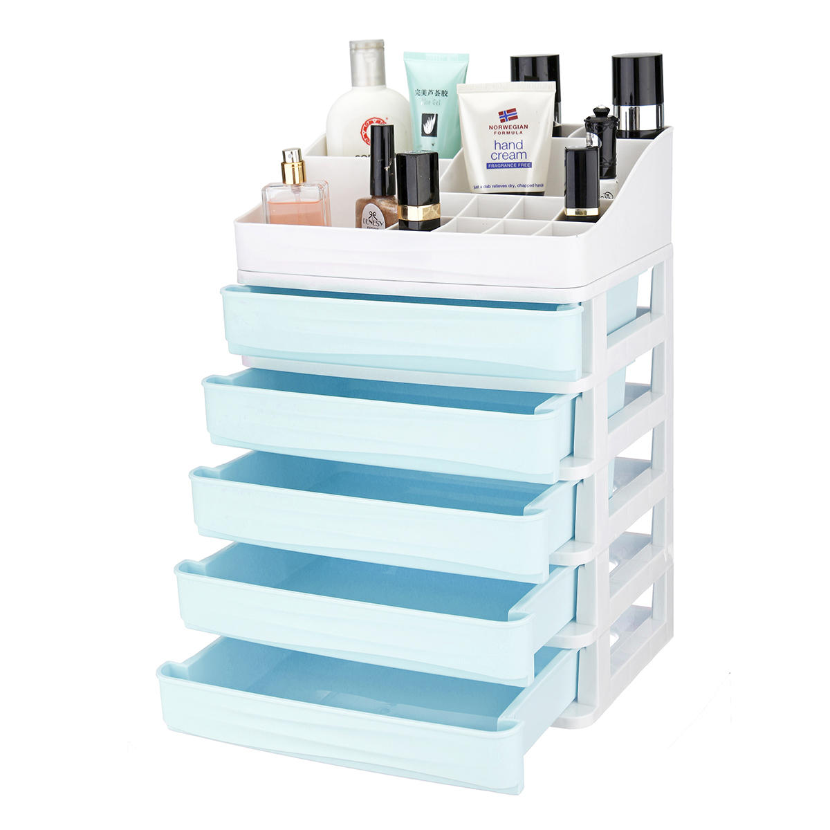 2/3/4/5 tier layer plastic desktop organizer manden lade sieraden make-up case ruimtebesparend eenvoudige tafel opbergdoos