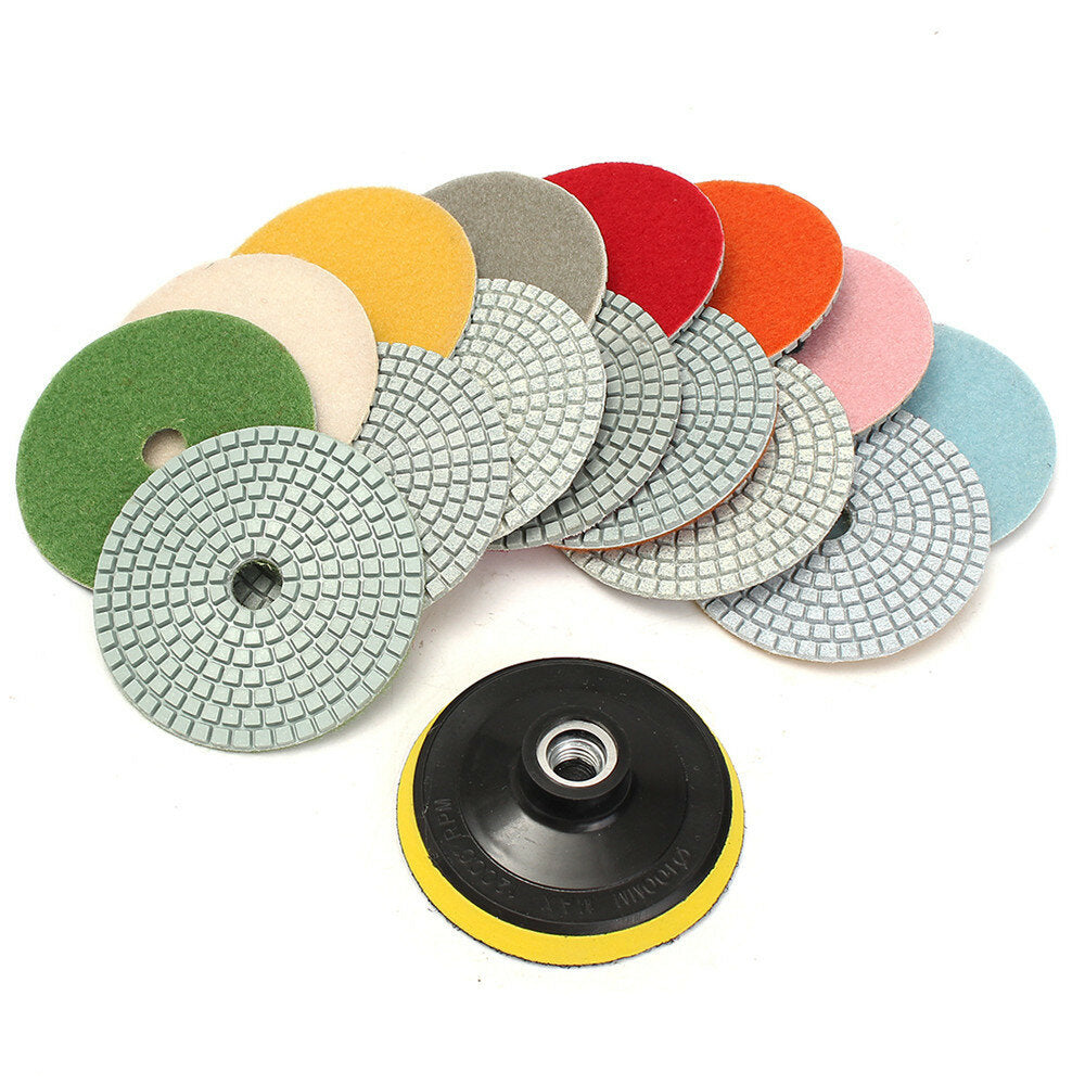 16 stuks 4 inch 50 tot 10000 grit diamond polijstpad voor graniet steen beton marmer