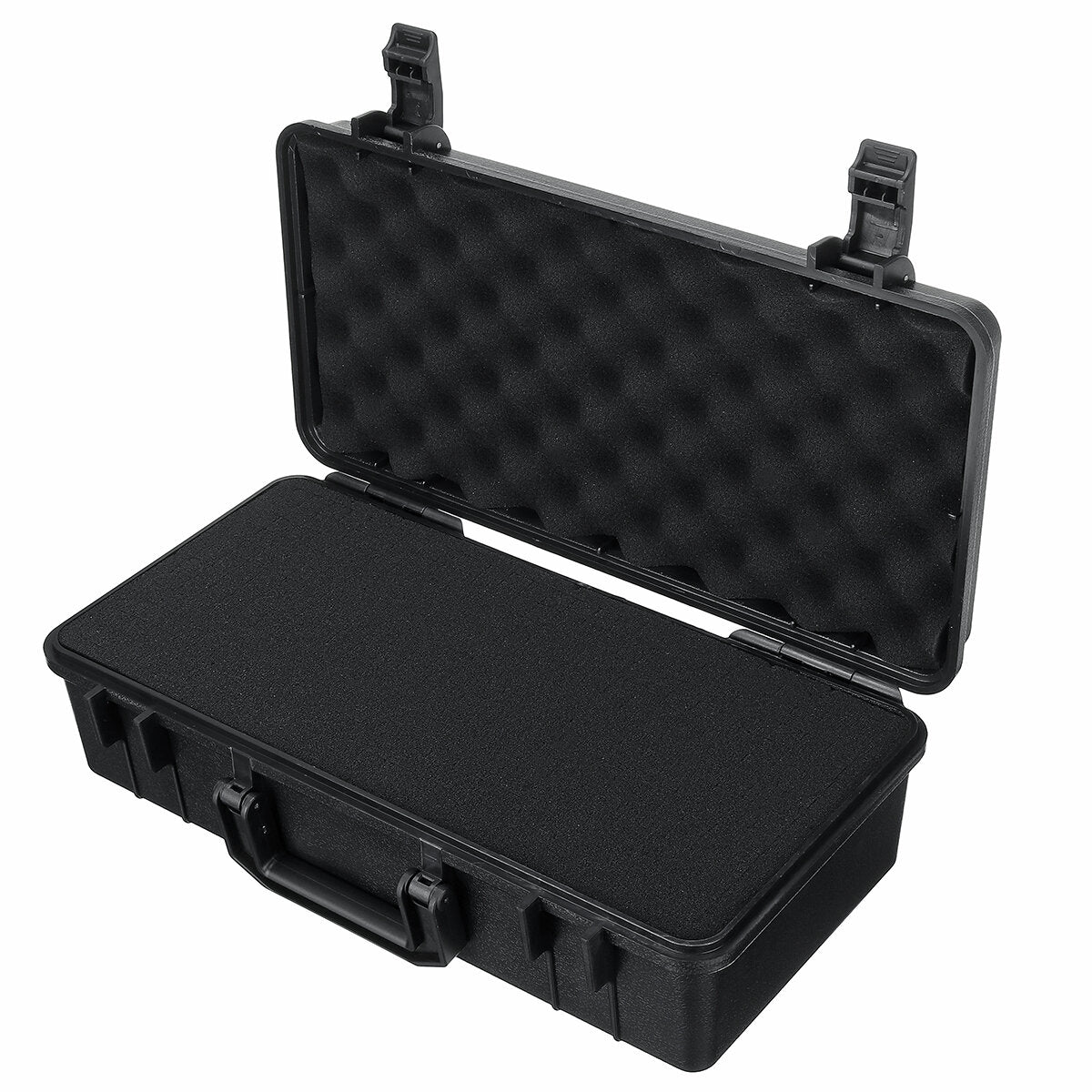 zwarte veiligheidsbeschermende doos abs plastic plastic gereedschapskist slr camera-uitrustingsdoos plastic gereedschapskist