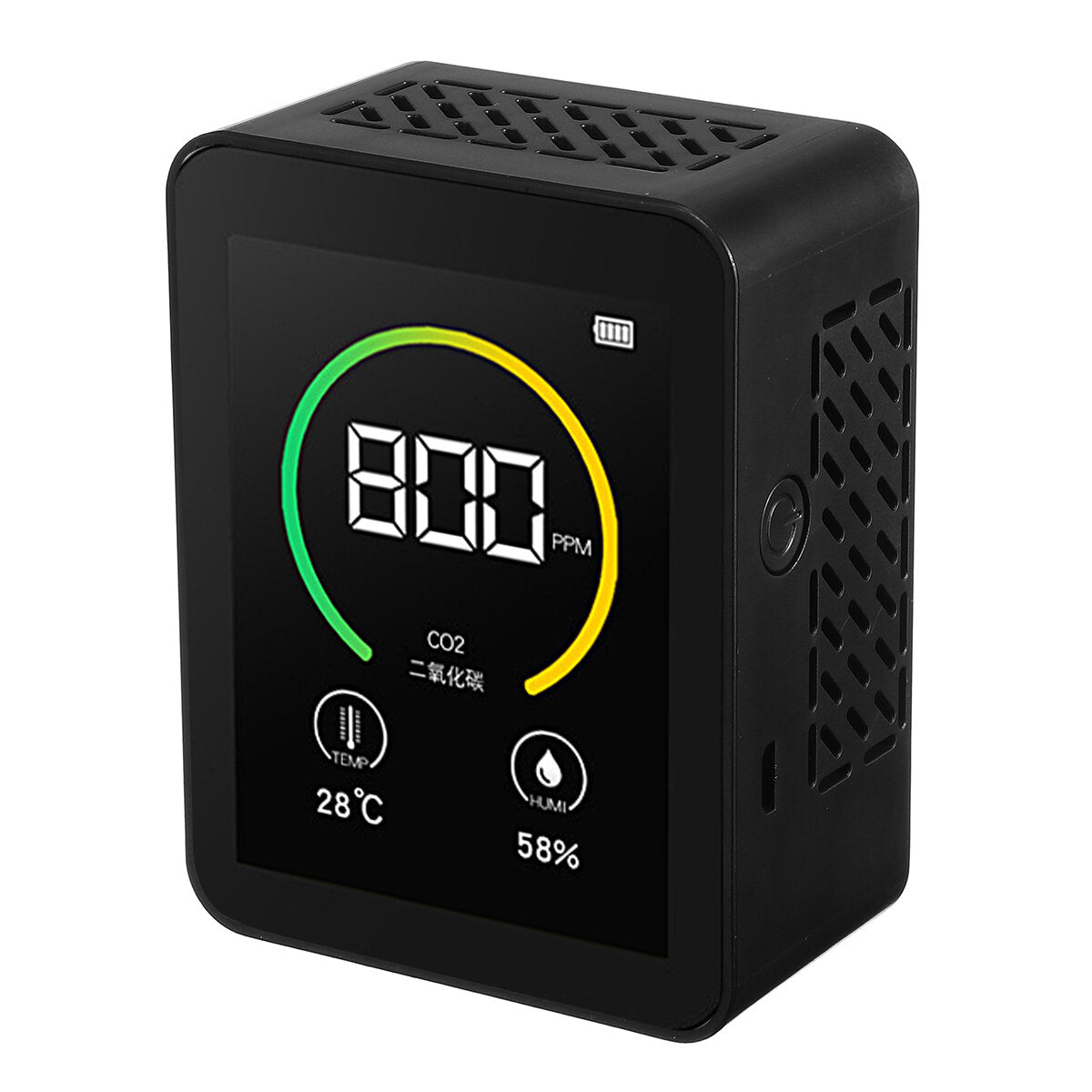 gas co2 sensor detector luchtkwaliteit monitor analyzer w / temperatuur vochtigheid display