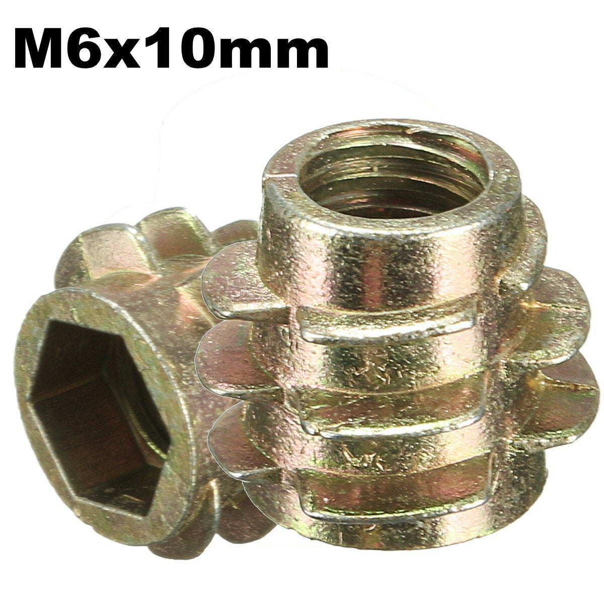 9 maat m4 m5 m6 m8 m10 hex drive schroef in schroefdraad insert voor hout type e