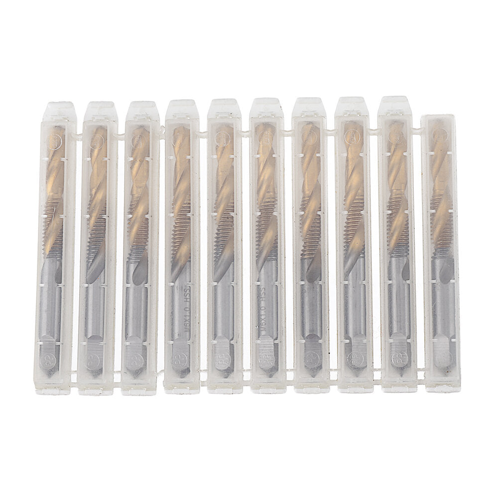 10 stuks m3-10 verzinkboor boor hss titanium coating m3/4/5/6/8/10 tikken afschuinen boormachine draad tap