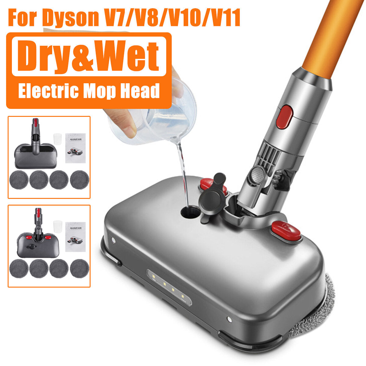 1 stuks elektrische mop hoofd vervangingen voor dyson v7 v8 v10 v11 stofzuiger onderdelen accessoires [niet-originele]
