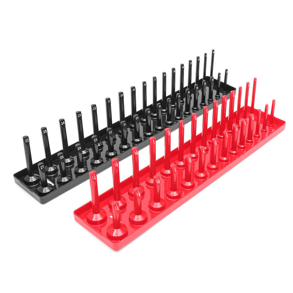 3 stuks 1/4 3/8 1/2 inch sae metrische socket houder lade socket organizer: