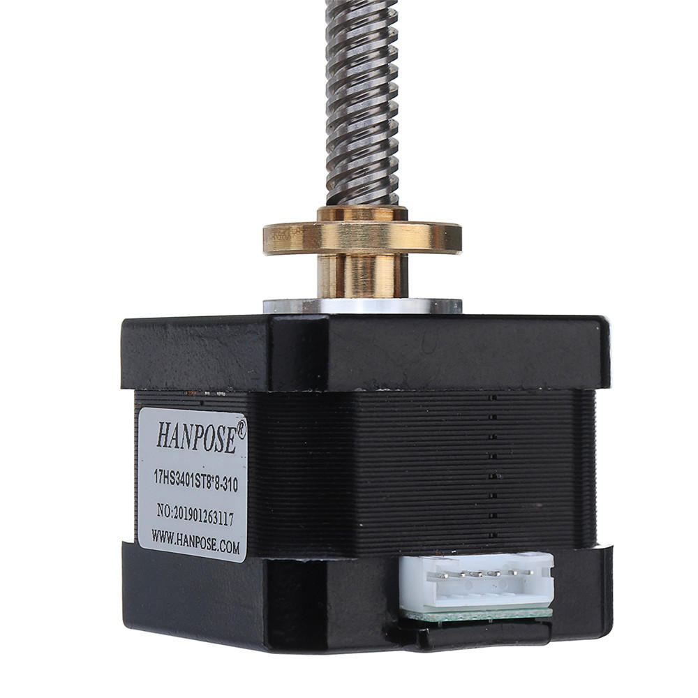 hanpose 17hs3401-s t8x8 nema 17 loodschroef stappenmotor lineaire actuatoren 34mm 1.3a 28n.cm 4-lood 42 motor 100-500mm trapeziumvormige loodschroef voor 3d-printer z-as