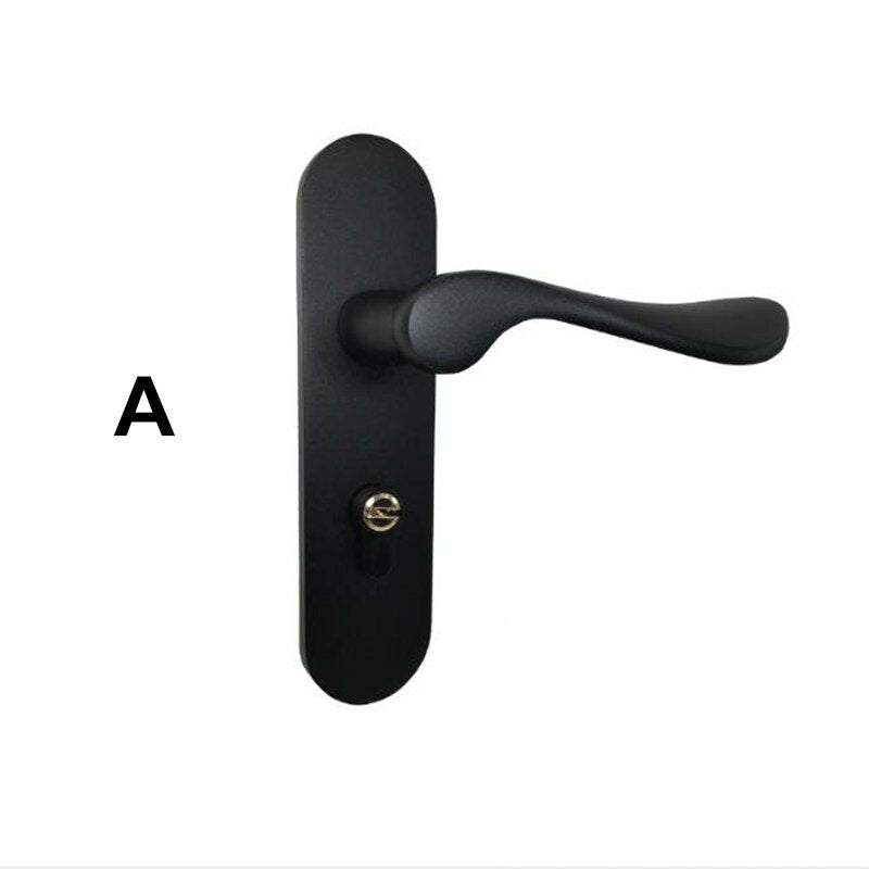 matzwart aluminium deurslot mechanische binnendeurhendel cilinderslot hendel klink home security mute locker met sleutels nieuwe woonaccessoires