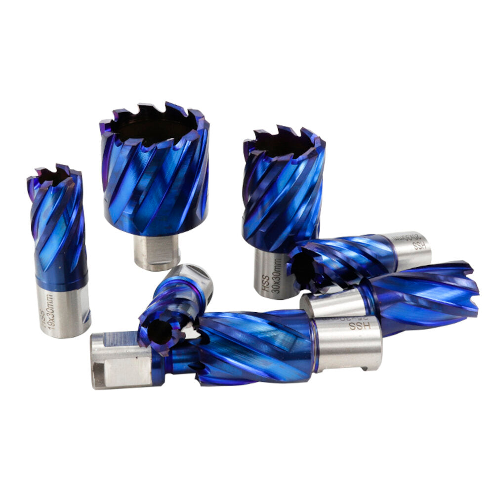 12-42mm snijdiameter hss gatopener kernboor weldon shank nano blauw gecoate ringvormige snijder holle boor metaalboor